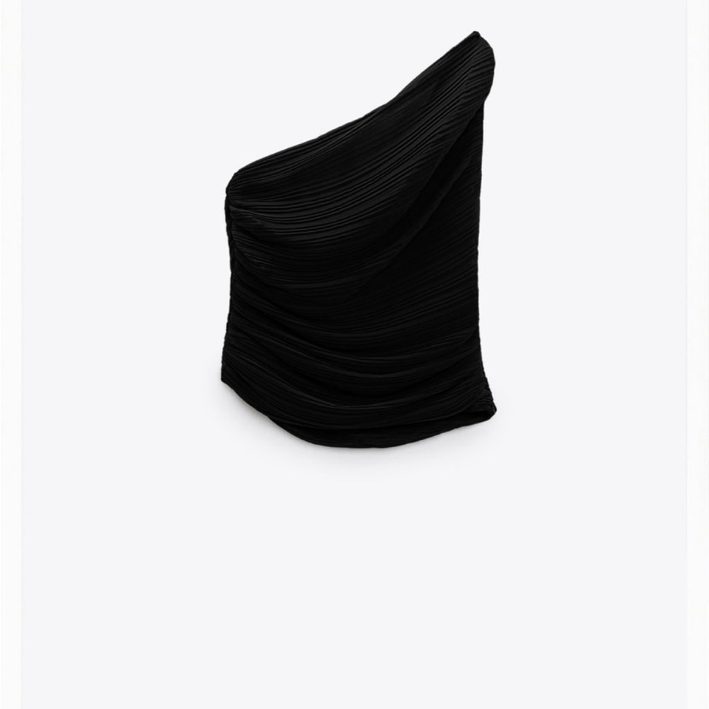 Zara black pleated top